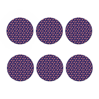 4th of July American Flag Pattern Print Coaster Set