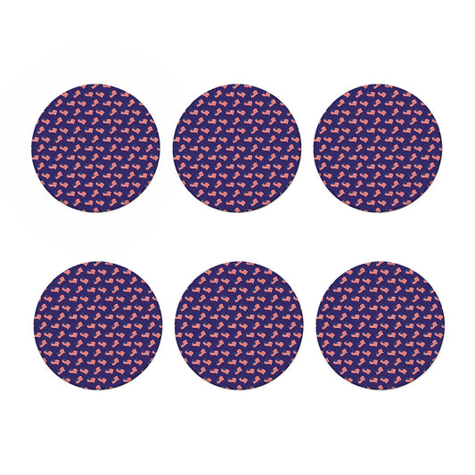 4th of July American Flag Pattern Print Coaster Set