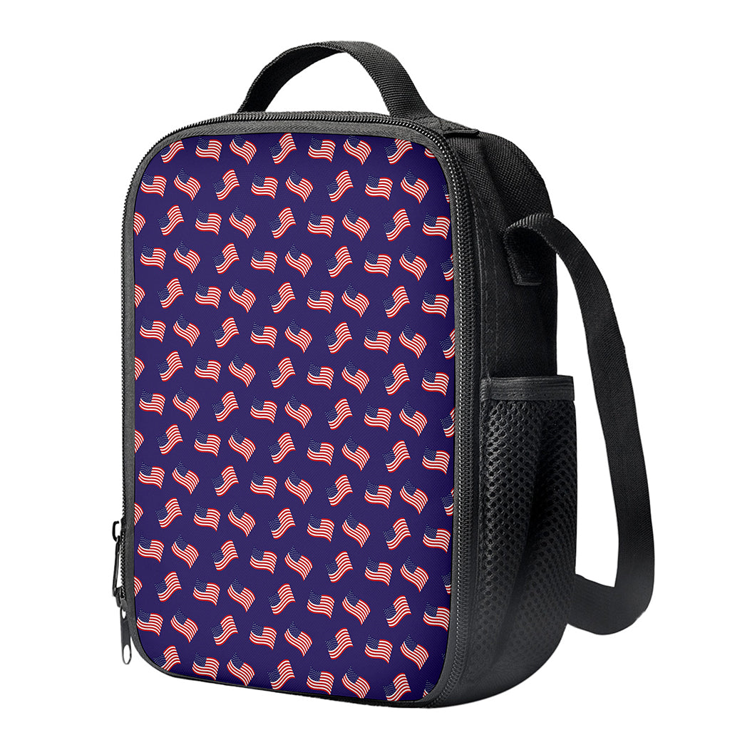 4th of July American Flag Pattern Print Crossbody Lunch Bag