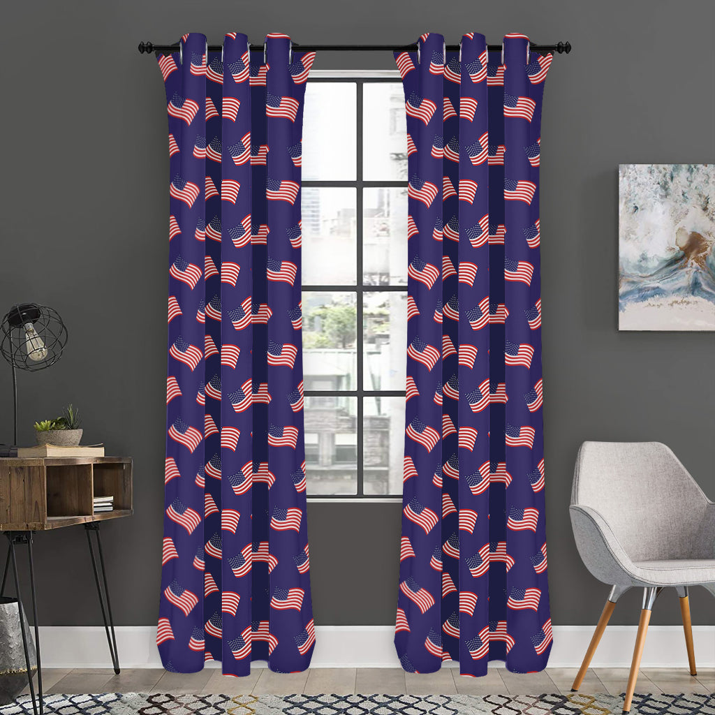 4th of July American Flag Pattern Print Curtain