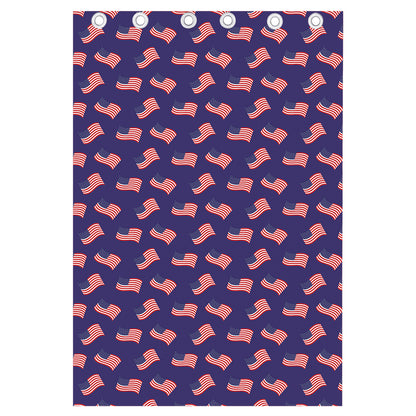 4th of July American Flag Pattern Print Curtain