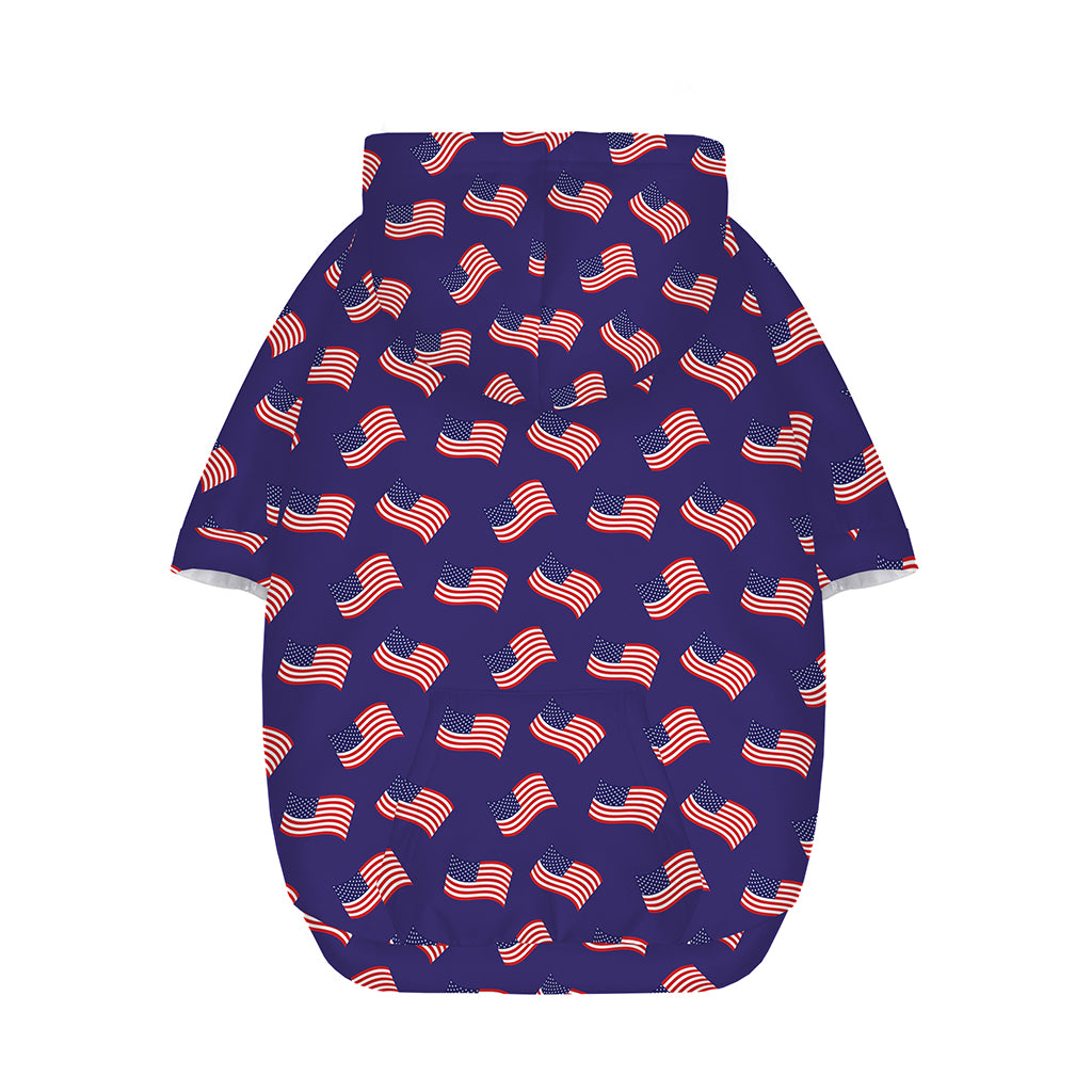 4th of July American Flag Pattern Print Dog Zip Up Hoodie