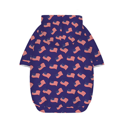 4th of July American Flag Pattern Print Dog Zip Up Hoodie