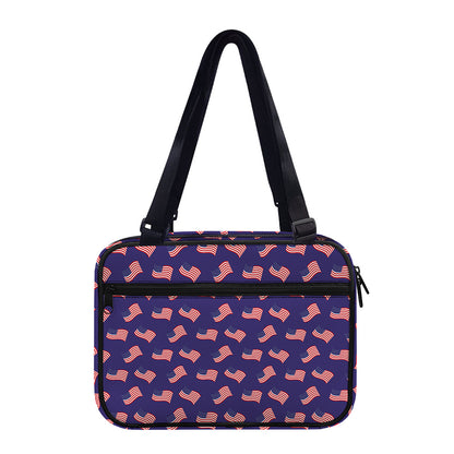 4th of July American Flag Pattern Print Double Strap Bible Bag