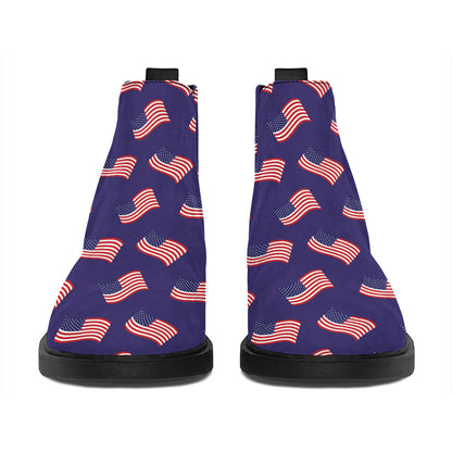 4th of July American Flag Pattern Print Flat Ankle Boots