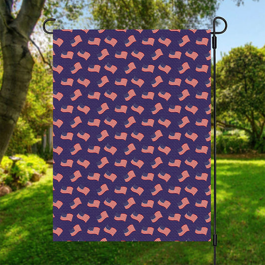 4th of July American Flag Pattern Print Garden Flag