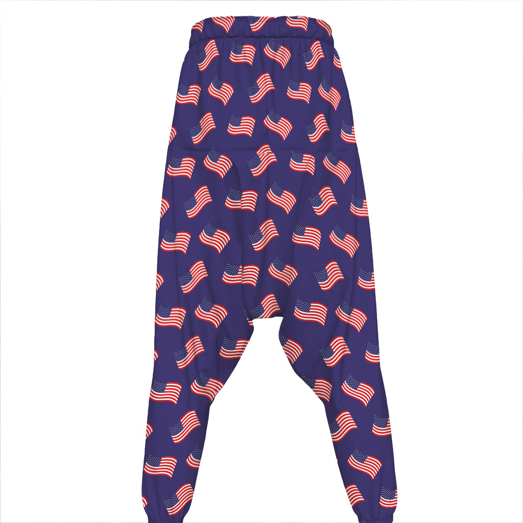 4th of July American Flag Pattern Print Hammer Pants