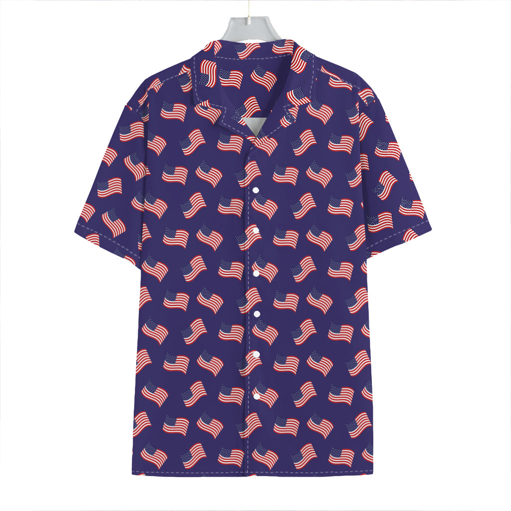4th of July American Flag Pattern Print Hawaiian Shirt