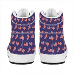 4th of July American Flag Pattern Print High Top Leather Sneakers