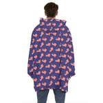 4th of July American Flag Pattern Print Hoodie Blanket
