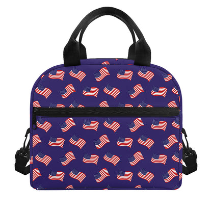 4th of July American Flag Pattern Print Insulated Lunch Bag