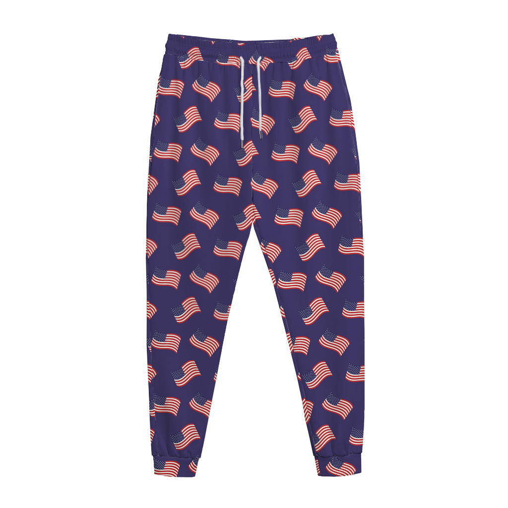 4th of July American Flag Pattern Print Jogger Pants