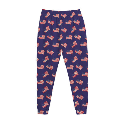 4th of July American Flag Pattern Print Jogger Pants