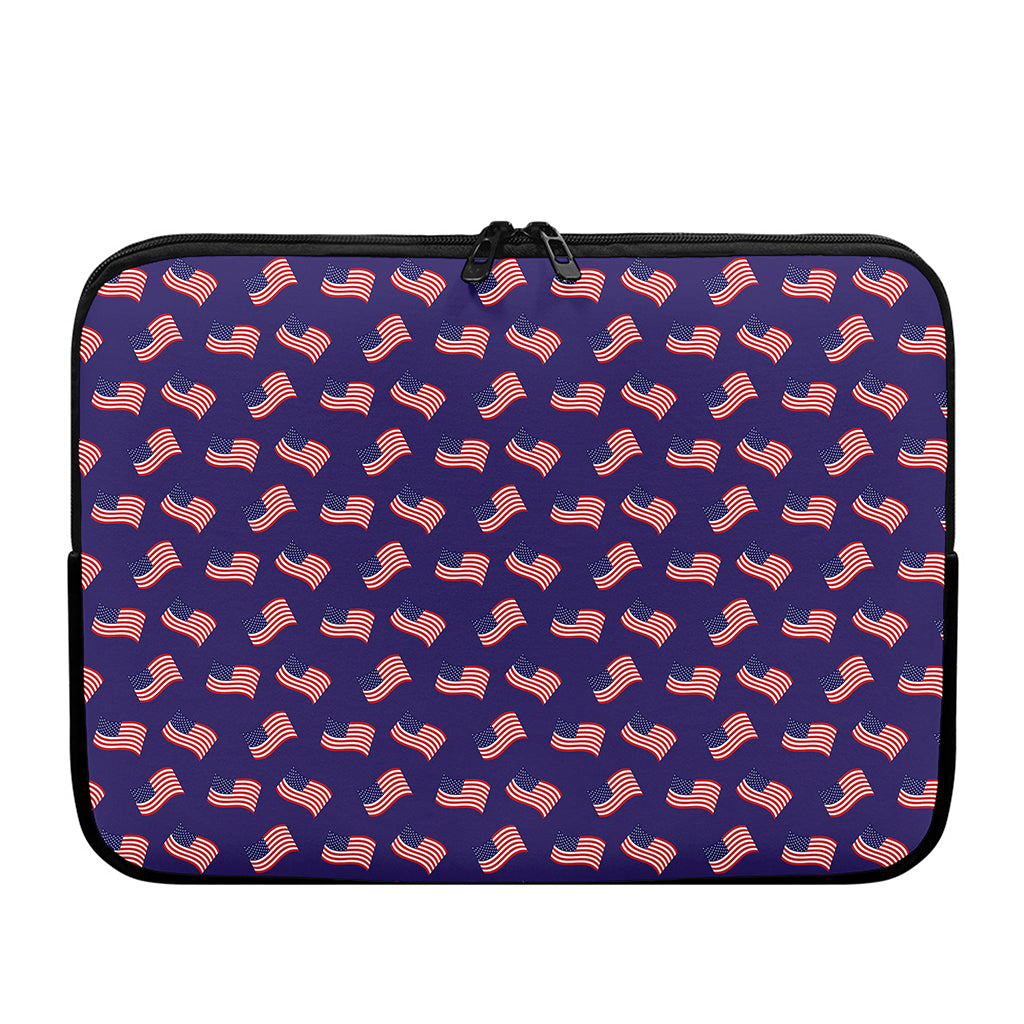 4th of July American Flag Pattern Print Laptop Sleeve