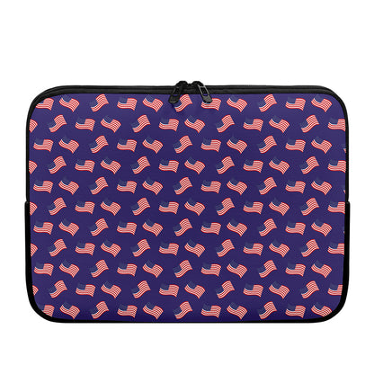 4th of July American Flag Pattern Print Laptop Sleeve
