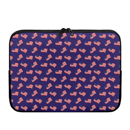 4th of July American Flag Pattern Print Laptop Sleeve
