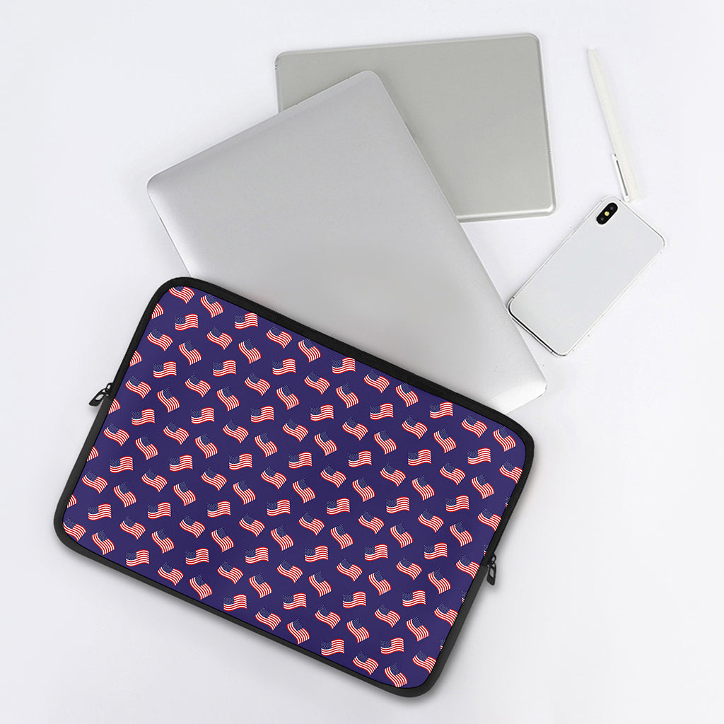 4th of July American Flag Pattern Print Laptop Sleeve