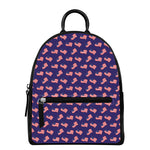 4th of July American Flag Pattern Print Leather Backpack