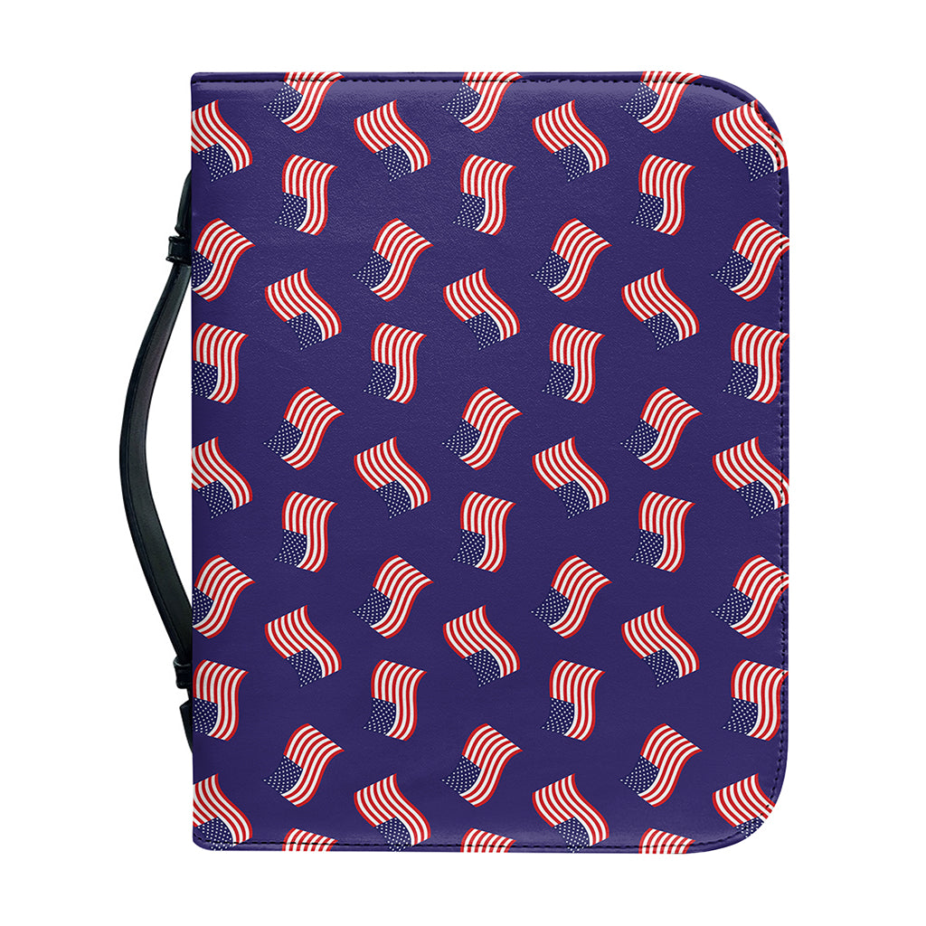 4th of July American Flag Pattern Print Leather Bible Cover
