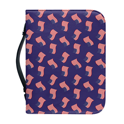 4th of July American Flag Pattern Print Leather Bible Cover
