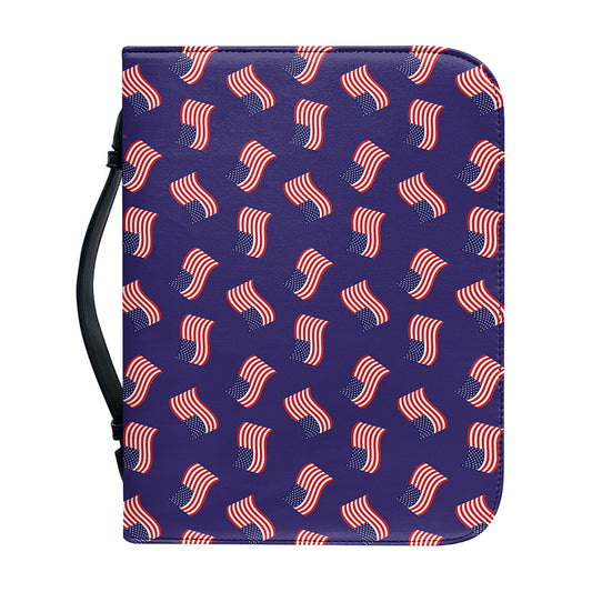 4th of July American Flag Pattern Print Leather Bible Cover