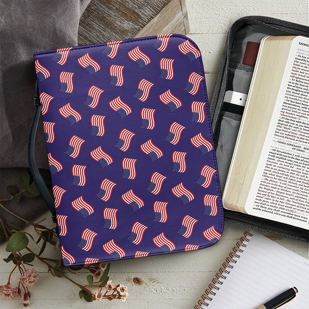4th of July American Flag Pattern Print Leather Bible Cover