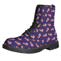 4th of July American Flag Pattern Print Lace-Up Boots