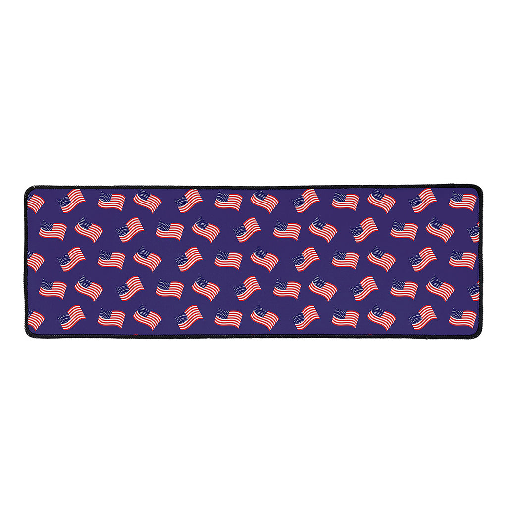 4th of July American Flag Pattern Print Long Kitchen Mat