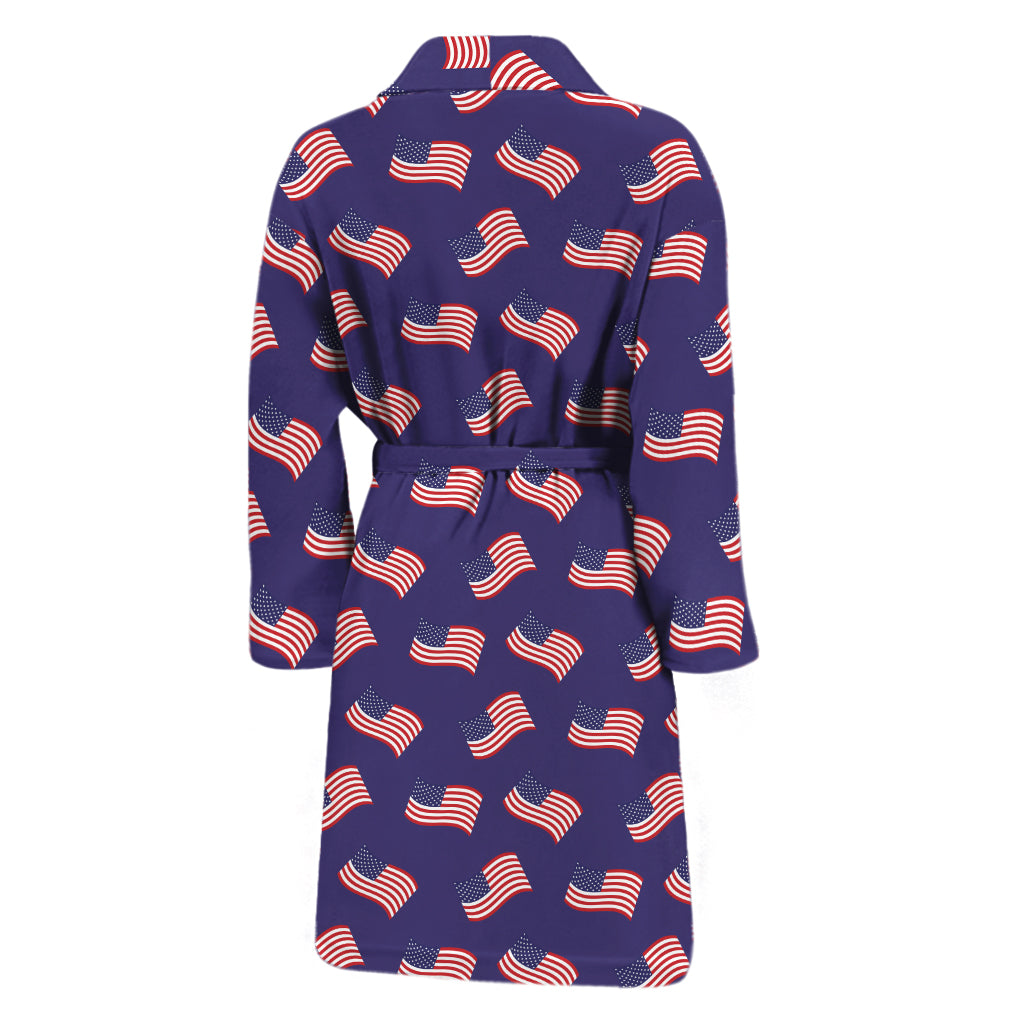 4th of July American Flag Pattern Print Men's Bathrobe