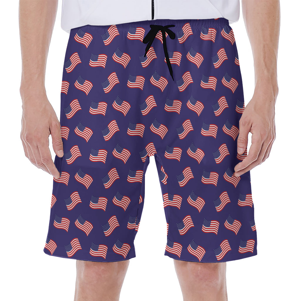 4th of July American Flag Pattern Print Men's Beach Shorts