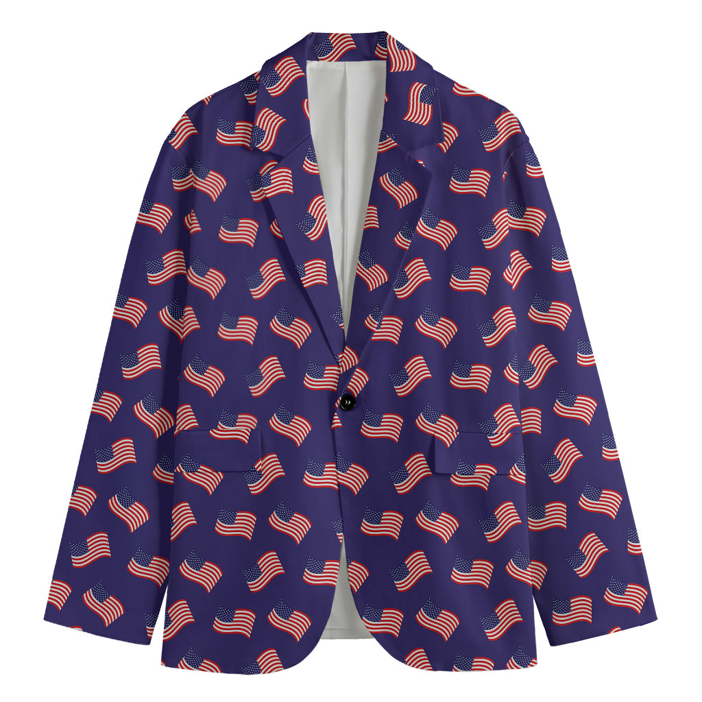 4th of July American Flag Pattern Print Men's Blazer