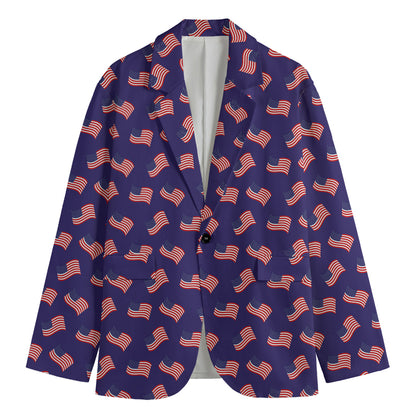 4th of July American Flag Pattern Print Men's Blazer
