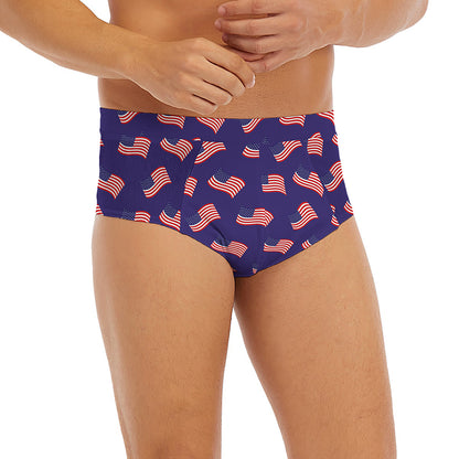 4th of July American Flag Pattern Print Men's Briefs