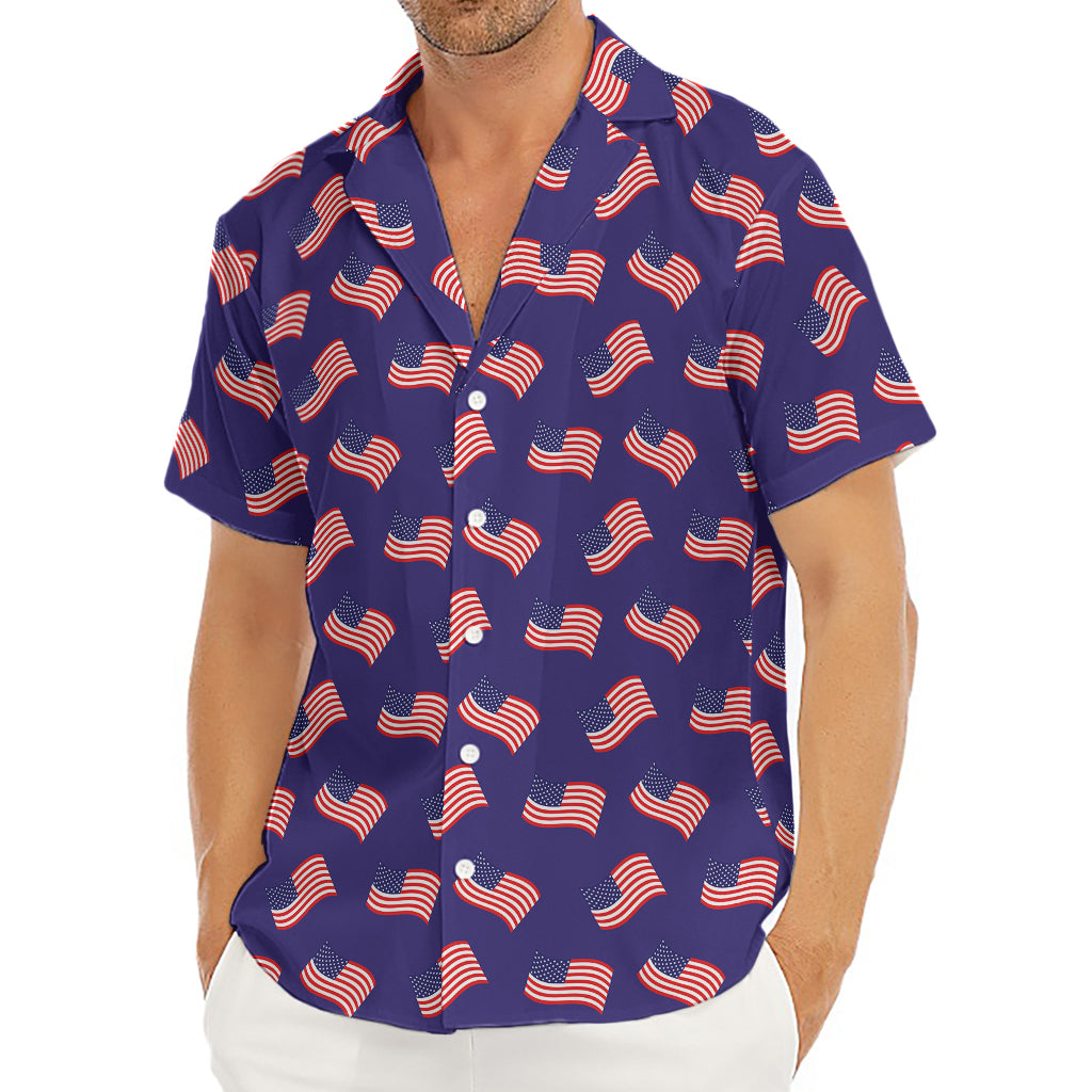 4th of July American Flag Pattern Print Men's Deep V-Neck Shirt