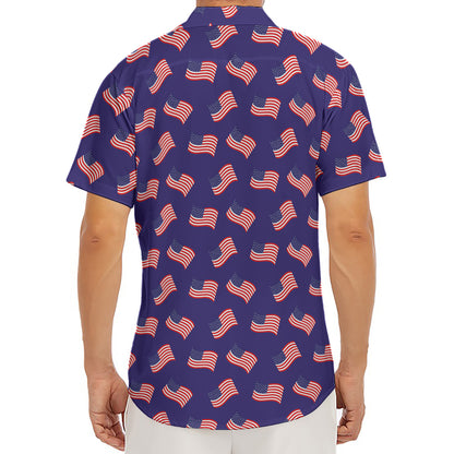 4th of July American Flag Pattern Print Men's Deep V-Neck Shirt