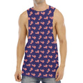 4th of July American Flag Pattern Print Men's Muscle Tank Top