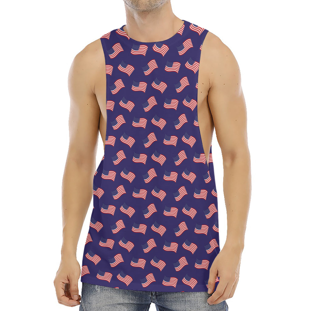 4th of July American Flag Pattern Print Men's Muscle Tank Top