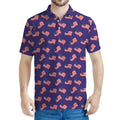 4th of July American Flag Pattern Print Men's Polo Shirt