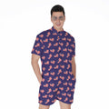 4th of July American Flag Pattern Print Men's Romper