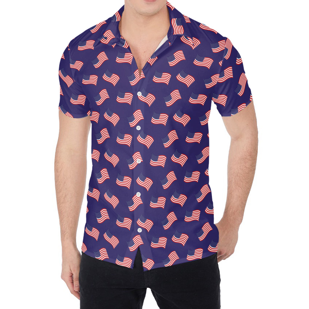 4th of July American Flag Pattern Print Men's Shirt