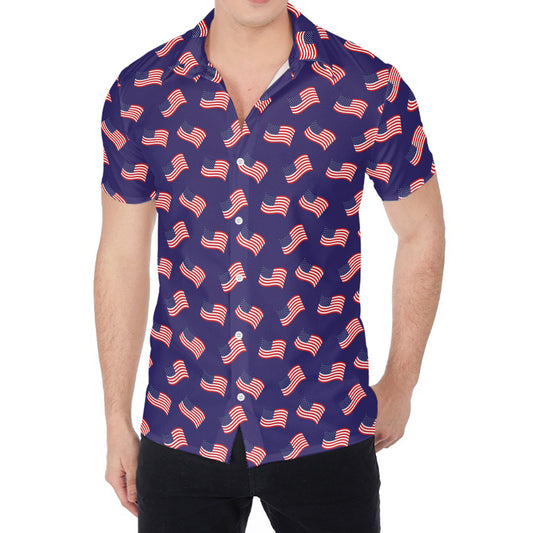4th of July American Flag Pattern Print Men's Shirt