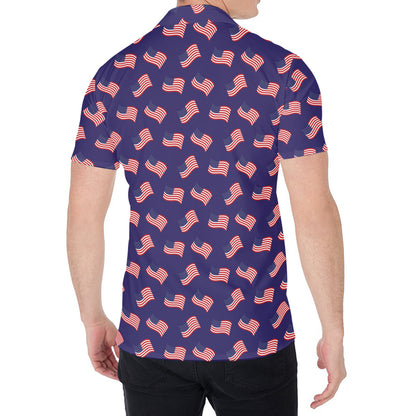4th of July American Flag Pattern Print Men's Shirt