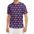 4th of July American Flag Pattern Print Men's Short Sleeve Rash Guard