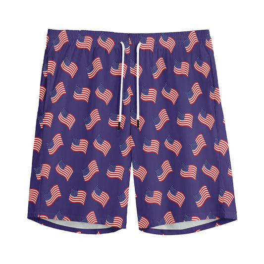 4th of July American Flag Pattern Print Men's Sports Shorts