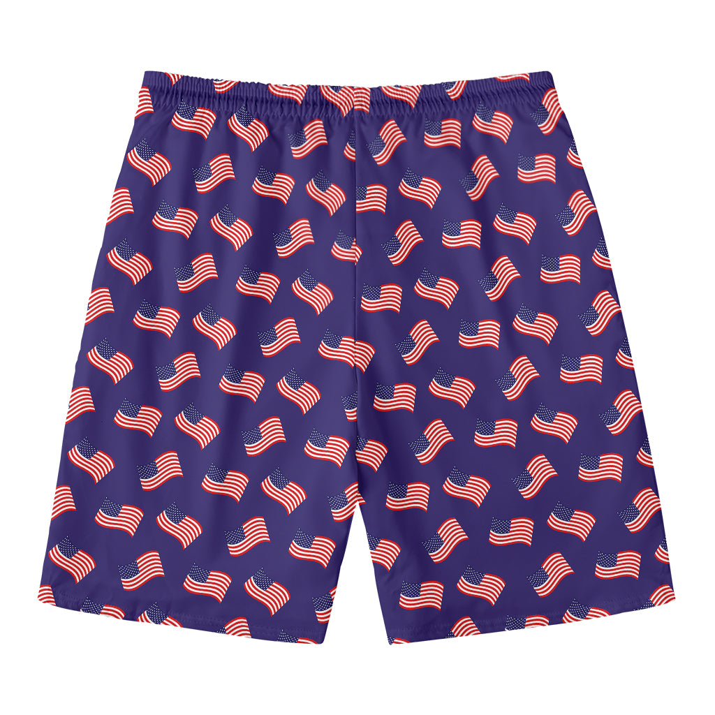 4th of July American Flag Pattern Print Men's Swim Trunks