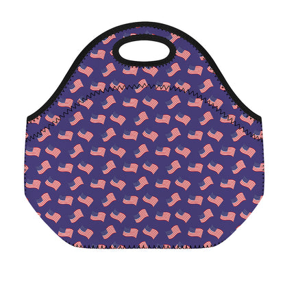 4th of July American Flag Pattern Print Neoprene Lunch Bag