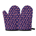 4th of July American Flag Pattern Print Oven Mitts
