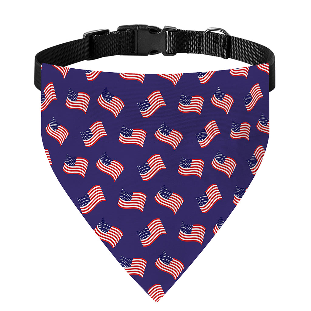 4th of July American Flag Pattern Print Over The Collar Dog Bandana