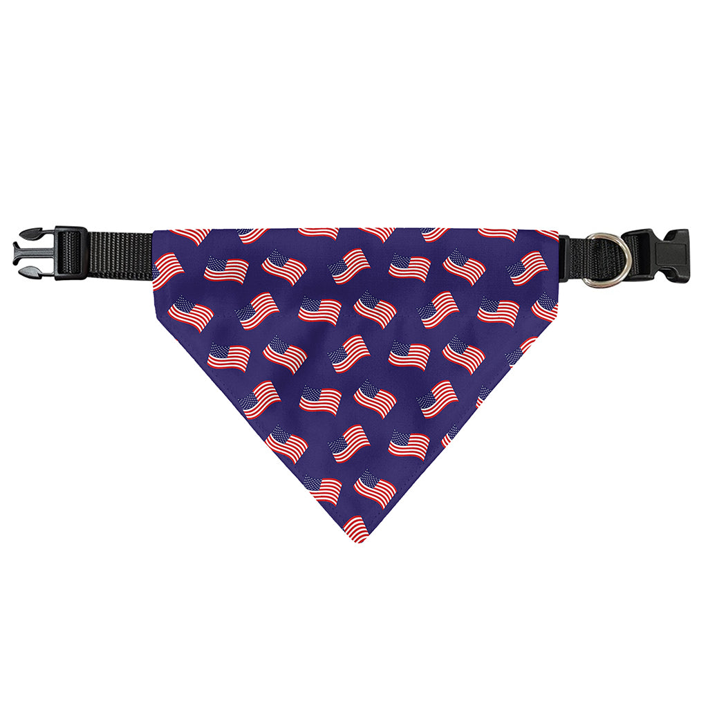 4th of July American Flag Pattern Print Over The Collar Dog Bandana