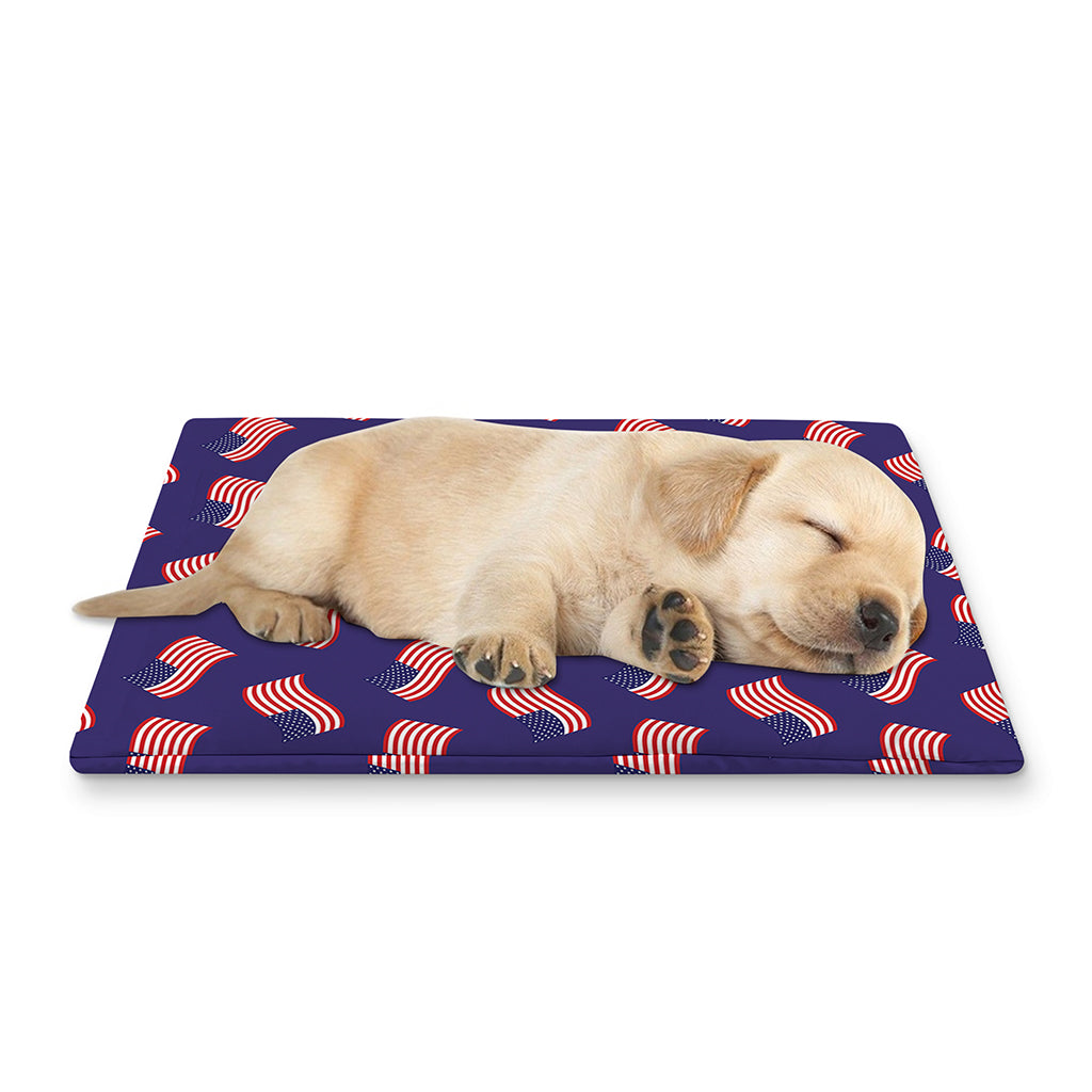 4th of July American Flag Pattern Print Pet Cooling Mat Cover